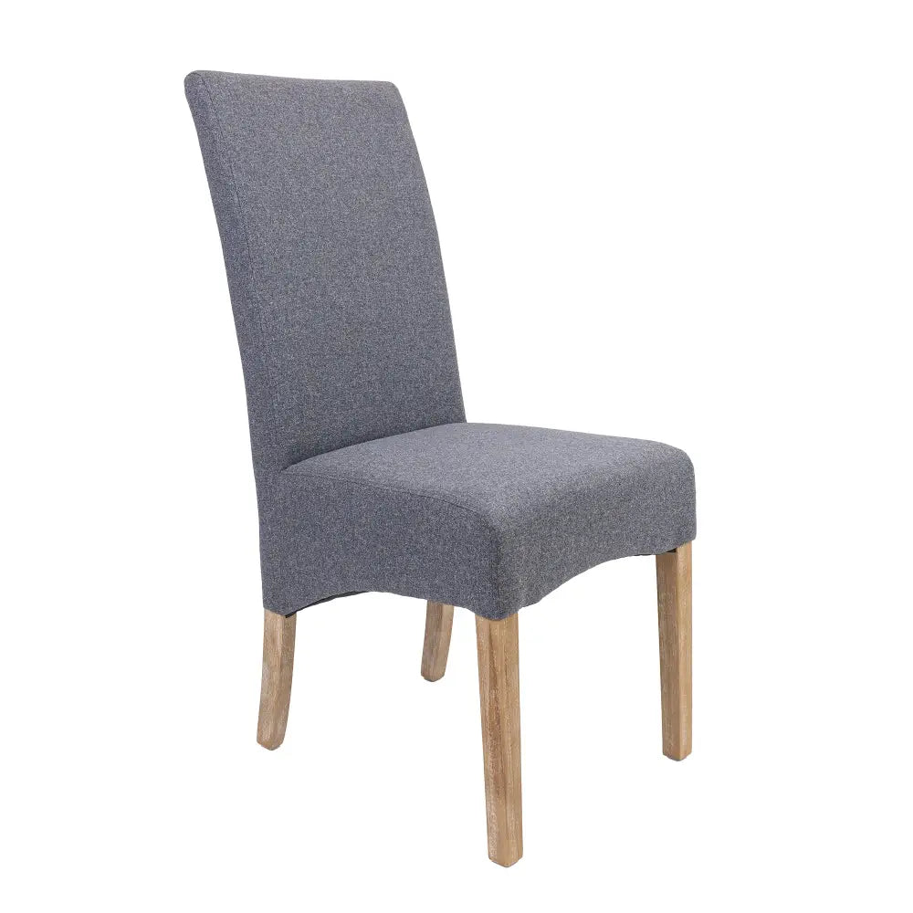 Jackson Dining Chair Set of 8 Fabric Seat Solid Pine Wood Furniture - Grey - Furniture > Dining