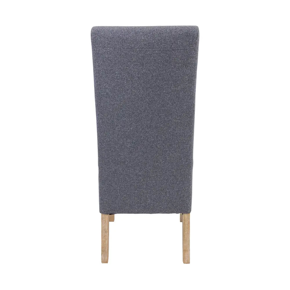 Jackson Dining Chair Set of 8 Fabric Seat Solid Pine Wood Furniture - Grey - Furniture > Dining