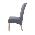 Jackson Dining Chair Set of 8 Fabric Seat Solid Pine Wood Furniture - Grey - Furniture > Dining