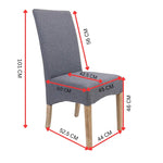 Jackson Dining Chair Set of 8 Fabric Seat Solid Pine Wood Furniture - Grey - Furniture > Dining