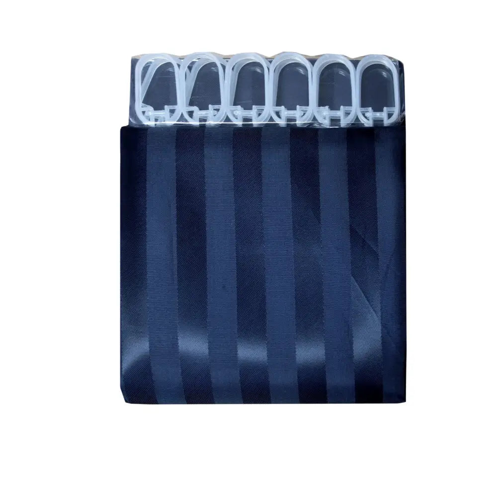 Jacquard Stripe Shower Curtain Navy - Home & Garden > Bathroom Accessories