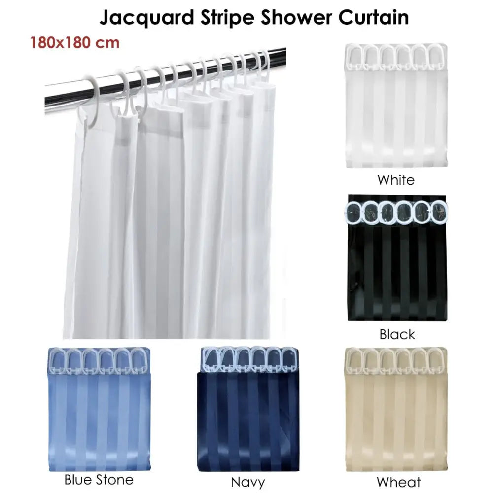 Jacquard Stripe Shower Curtain Wheat - Home & Garden > Bathroom Accessories