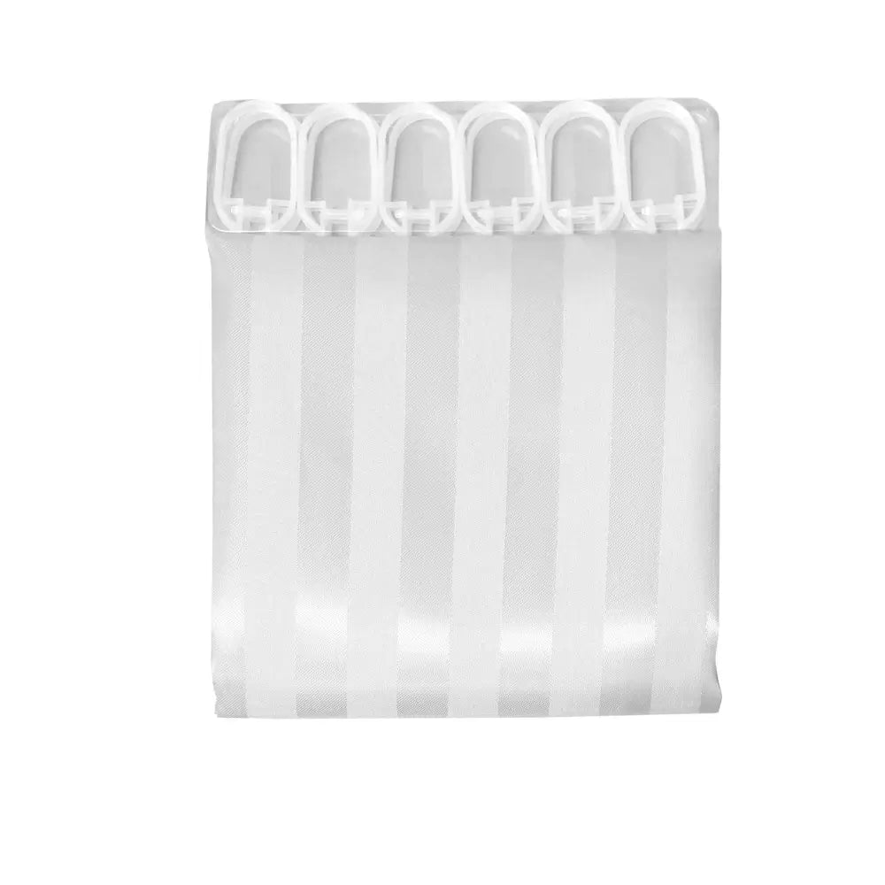 Jacquard Stripe Shower Curtain White - Home & Garden > Bathroom Accessories