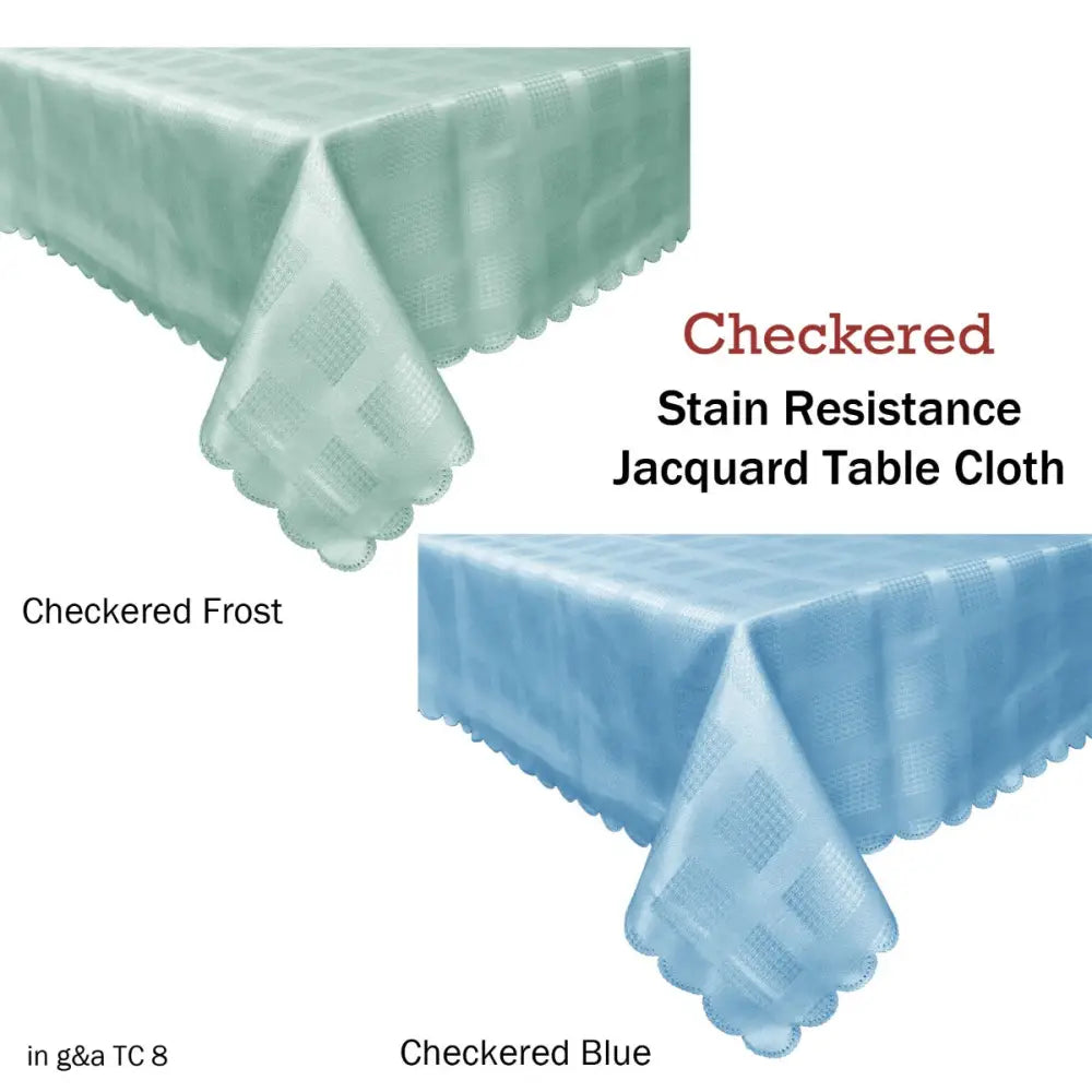Jacquard Table Cloth Checkered Blue 180 cm Round - Home & Garden > Kitchenware