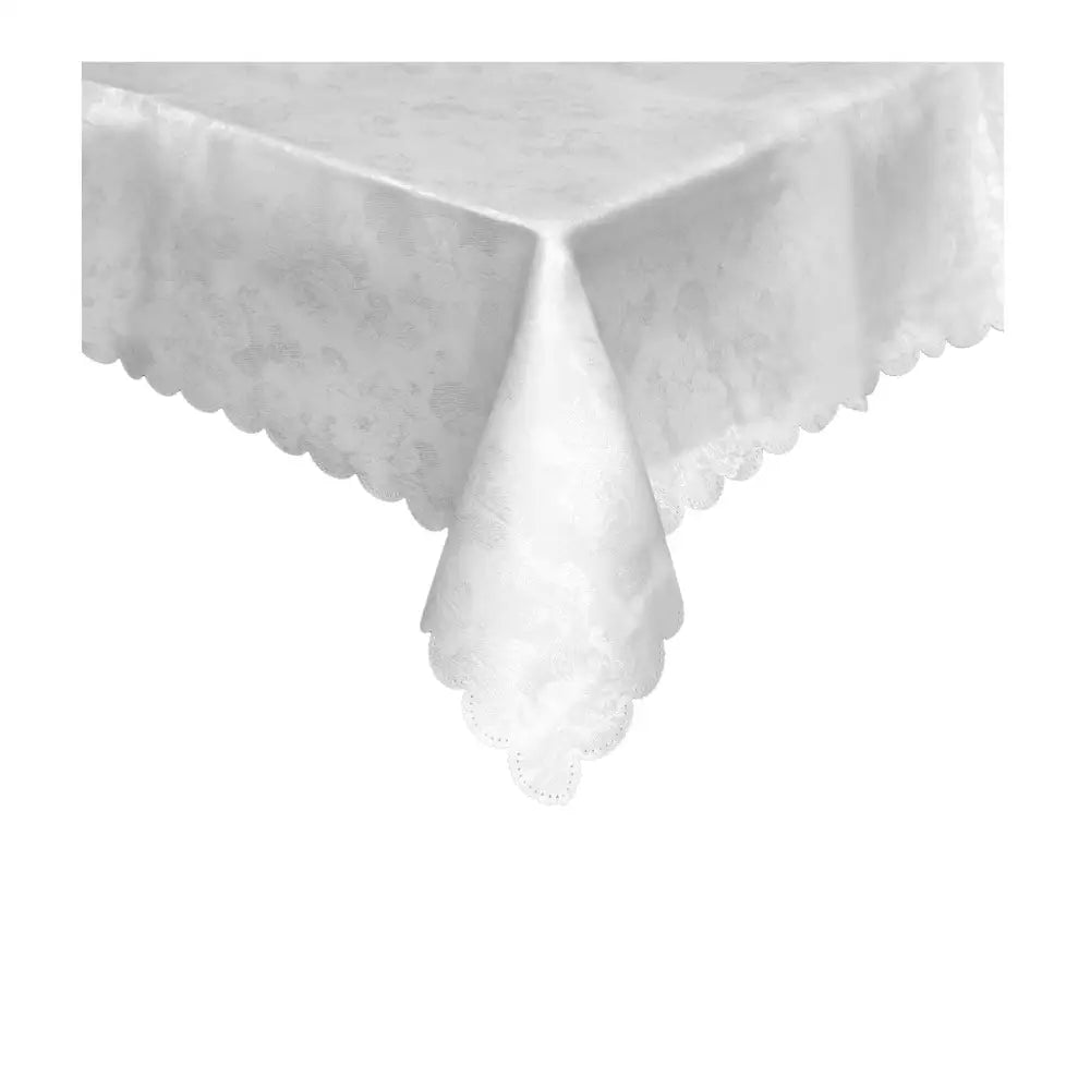 Jacquard Table Cloth White Rose Garden 150 x 220 cm - Home & Garden > Kitchenware