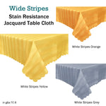 Jacquard Table Cloth Wide Stripes Orange 135 x 180 cm - Home & Garden > Kitchenware