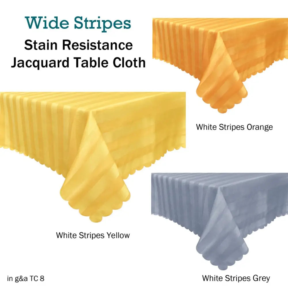 Jacquard Table Cloth Wide Stripes Orange 135 x 180 cm - Home & Garden > Kitchenware