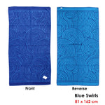 Jacquard Velour Reversible Beach Towel Blue Swirls - Home & Garden > Bathroom Accessories