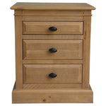 Jade Bedside Tables 3 Drawers Storage Cabinet End Nightstand Table - Natural - Furniture > Bedroom