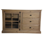 Jade Dresser 5 Chest of Drawers 1 Door Bed Storage - Natural - Furniture > Bedroom