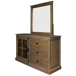 Jade Dresser Mirror 5 Chest of Drawers 1 Door Bed Storage - Natural - Furniture > Bedroom