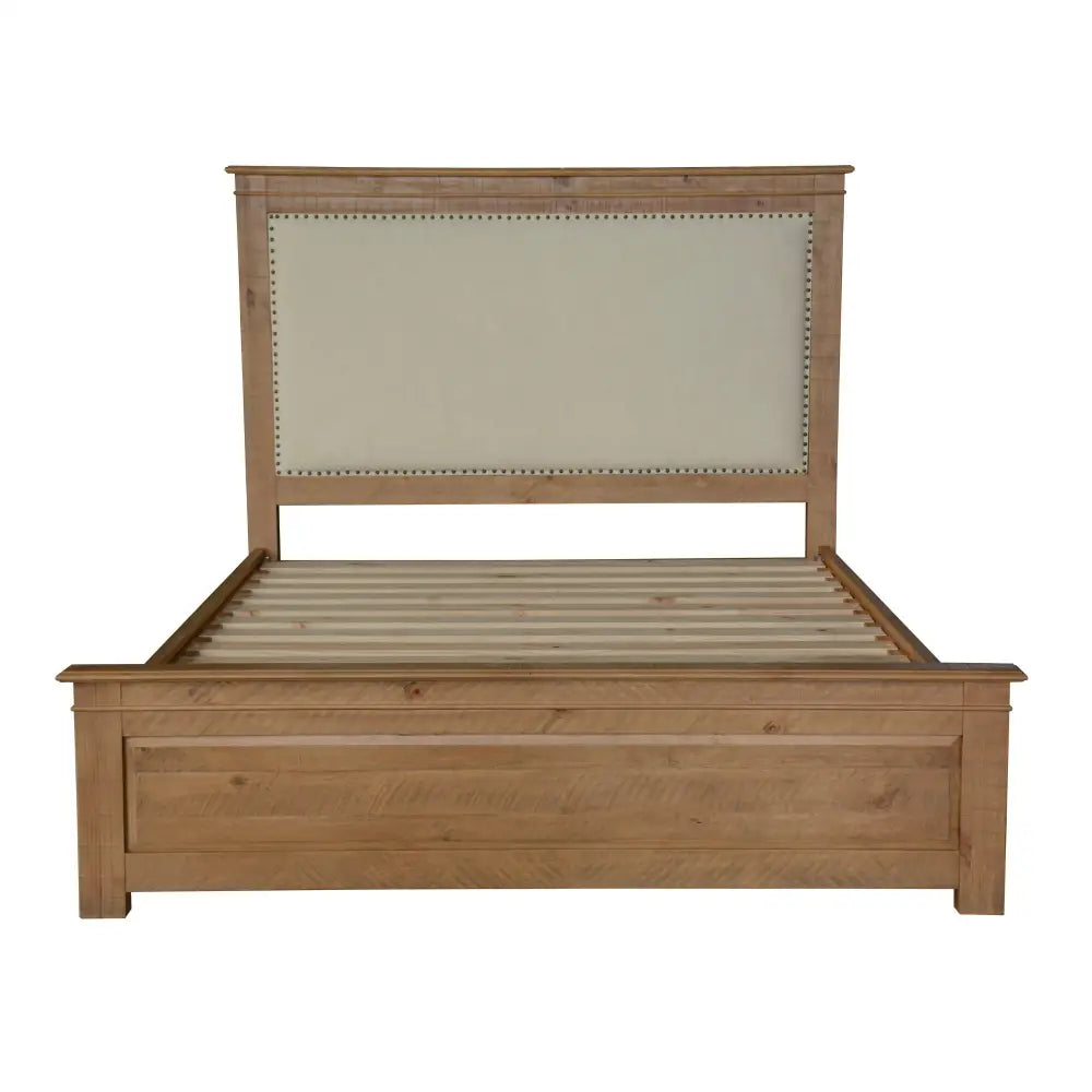 Jade King Size Bed Frame French Provincial Style Timber Mattress Base - Natural - Furniture > Bedroom > Beds & Bed