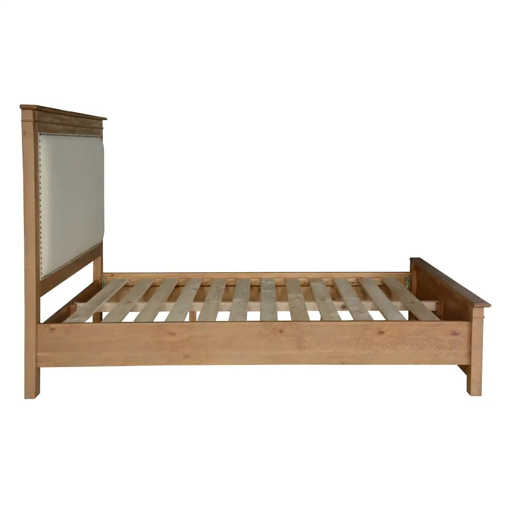 Jade King Size Bed Frame French Provincial Style Timber Mattress Base - Natural - Furniture > Bedroom > Beds & Bed