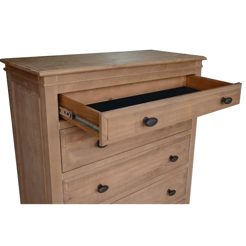 Jade Tallboy 5 Chest of Drawers Bed Storage Stand - Natural - Furniture > Bedroom