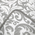 Jane Barrington Grey & White Lightly Quilted Jacquard Reversible Coverlet Set Queen - Home & Garden > Bedding