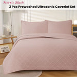 Jane Barrington Morris Blush Ultrasonic Embossed Lightly Quilted Reversible Coverlet Set King - Home & Garden > Bedding
