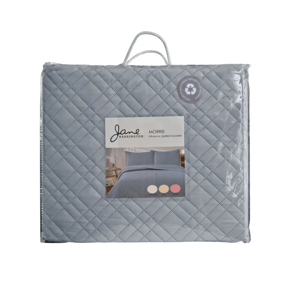 Jane Barrington Morris Dark Grey Ultrasonic Embossed Lightly Quilted Reversible Coverlet Set Queen - Home & Garden >