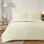 Jane Barrington Morris Light Cream Ultrasonic Embossed Lightly Quilted Reversible Coverlet Set King - Home & Garden >