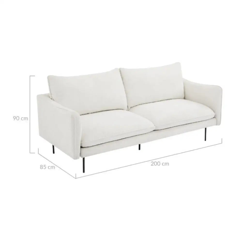 Jasmine Boucle 3 Seater Sofa - Furniture > Living Room