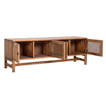 Jasmine ETU Entertainment TV Unit 160cm 4 Door Mindi Wood Rattan - Brown - Furniture > Living Room