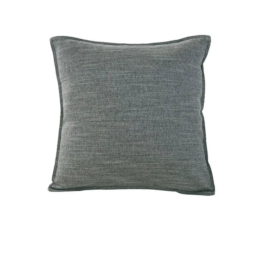 Grey textured square filled cushion with piped edges in Jason Linen Look design