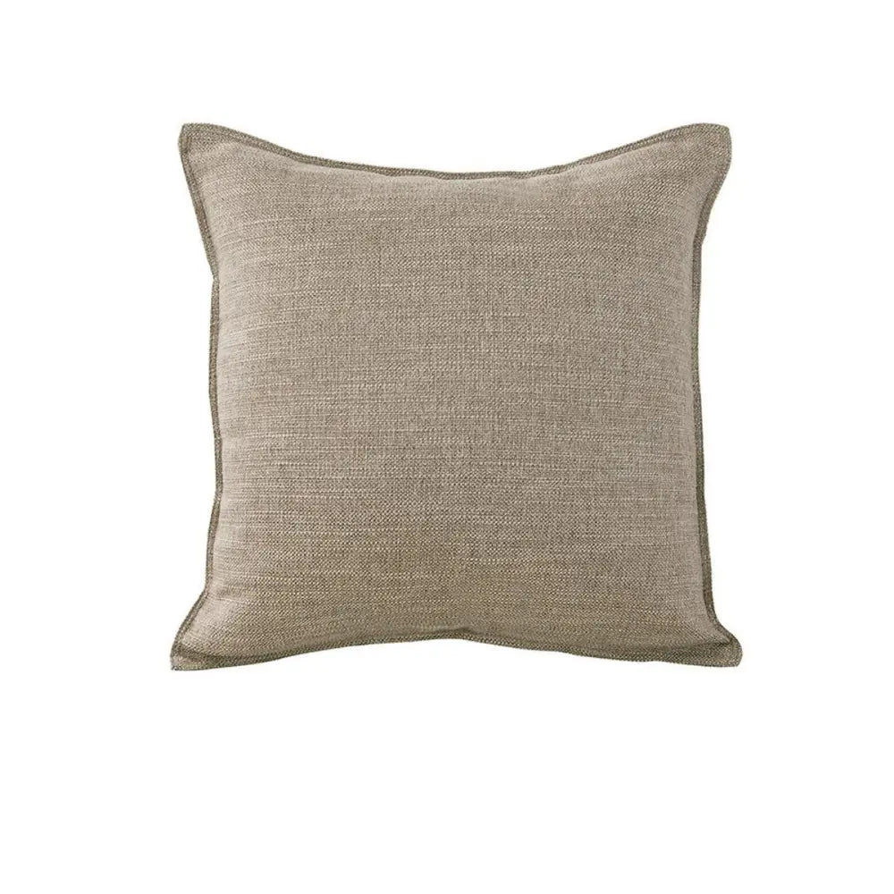 Beige linen square filled cushion with piped edges from Jason, 44 x 44 cm, Sand color