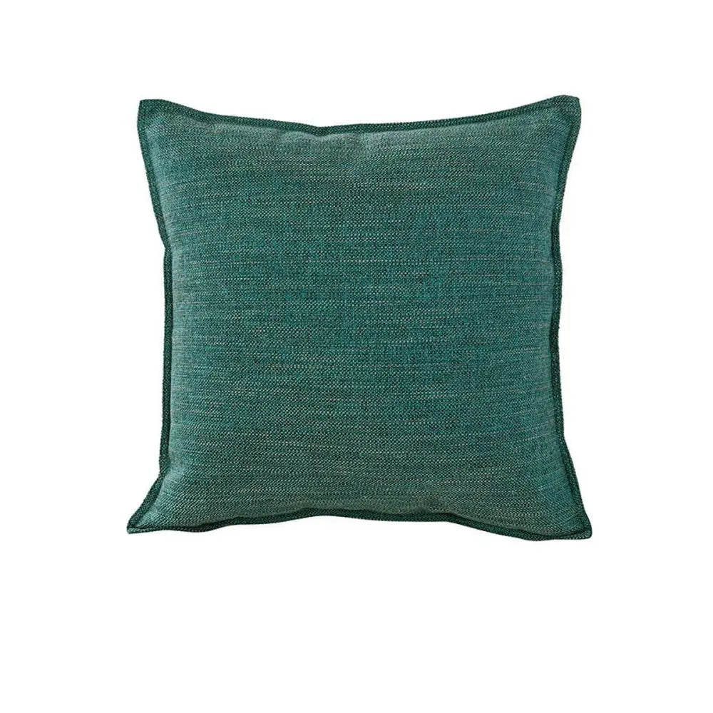 Forest green square filled cushion with piped edges for elegant home decor