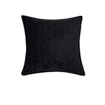 Black velvet decorative throw pillow from Jason Parker, square filled cushion in 44 x 44 cm