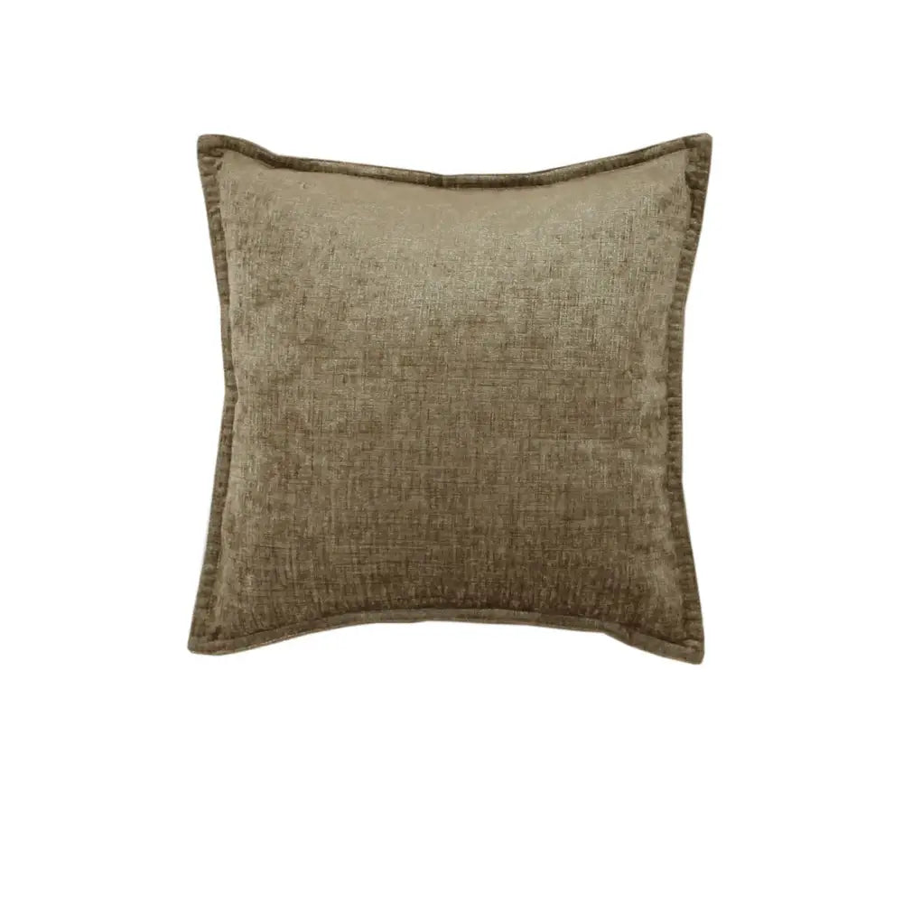 Square decorative pillow in textured brown velvet, Parker Mocha Square Cushion 44 x 44 cm