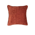 Rust-colored velvet throw pillow with piped edges, Parker Russet Square Cushion 44 x 44 cm
