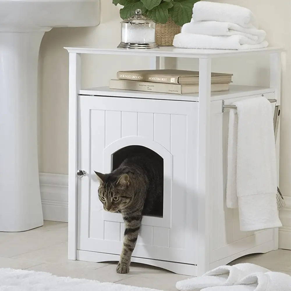 Jasper 2 Cat Litter Cabinet White - Pet Care > Cat Supplies > Cat Litter