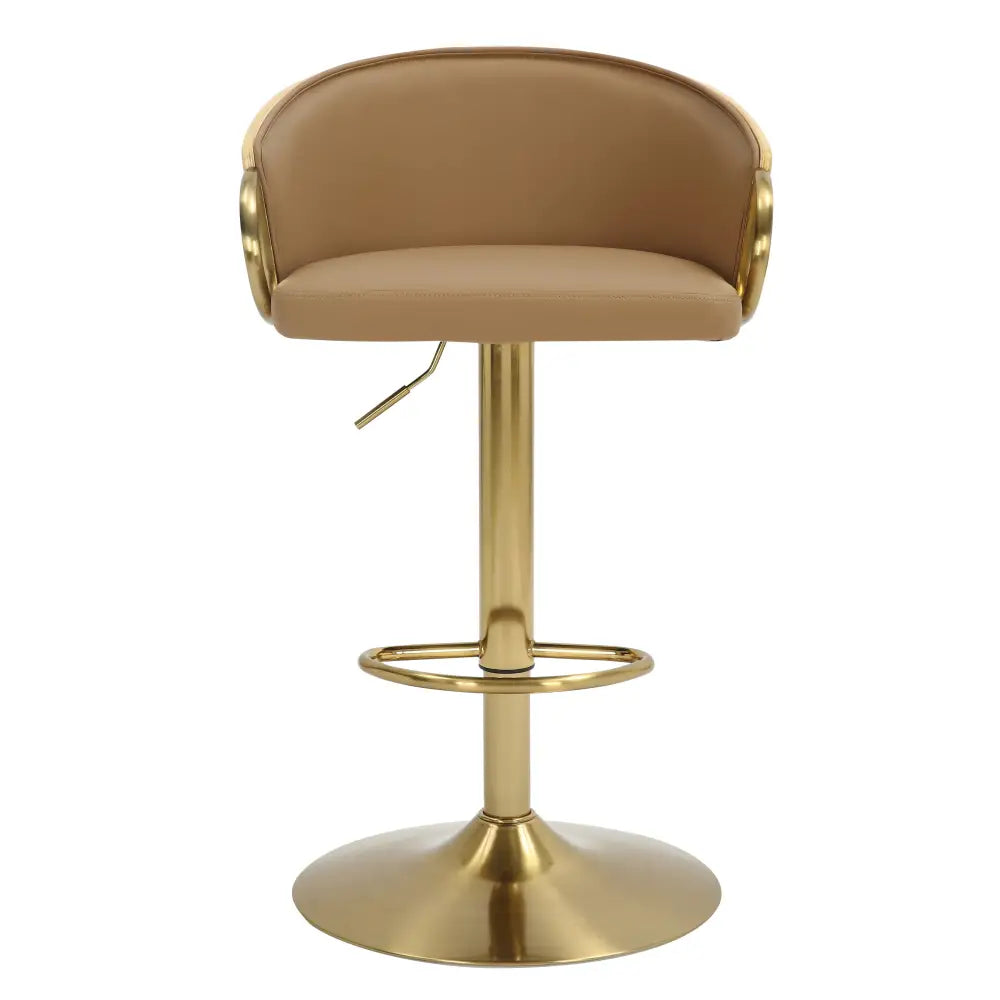 JENSEN GOLD GAS LIFT BAR STOOL - Furniture > Bar Stools & Chairs > Arm Chairs & Recliners