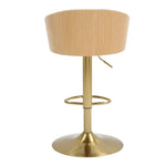 JENSEN GOLD GAS LIFT BAR STOOL - Furniture > Bar Stools & Chairs > Arm Chairs & Recliners