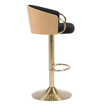 JENSEN GOLD GAS LIFT BAR STOOL - Furniture > Bar Stools & Chairs > Arm Chairs & Recliners