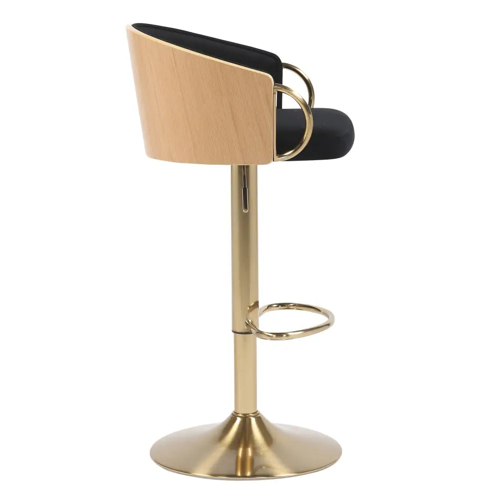 JENSEN GOLD GAS LIFT BAR STOOL - Furniture > Bar Stools & Chairs > Arm Chairs & Recliners