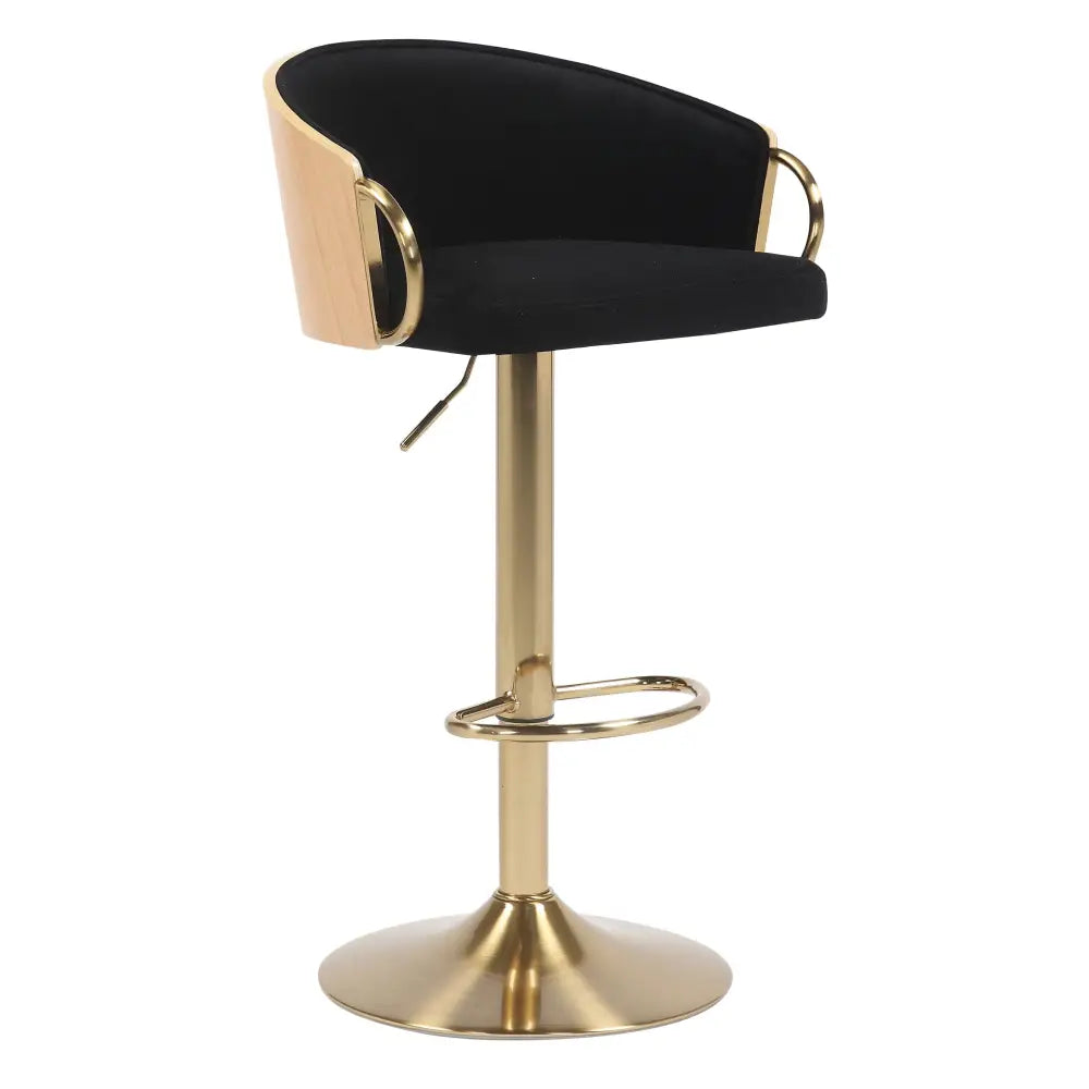 JENSEN GOLD GAS LIFT BAR STOOL - Furniture > Bar Stools & Chairs > Arm Chairs & Recliners