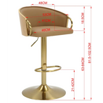 JENSEN GOLD GAS LIFT BAR STOOL - Furniture > Bar Stools & Chairs > Arm Chairs & Recliners