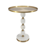 JESICCA MARBLE AND ALUMINUIM HAND MADE SIDE TABLE - Furniture > Living Room > Side Tables