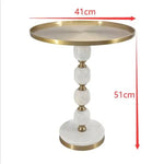 JESICCA MARBLE AND ALUMINUIM HAND MADE SIDE TABLE - Furniture > Living Room > Side Tables