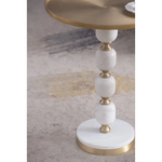 JESICCA MARBLE AND ALUMINUIM HAND MADE SIDE TABLE - Furniture > Living Room > Side Tables