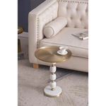 JESICCA MARBLE AND ALUMINUIM HAND MADE SIDE TABLE - Furniture > Living Room > Side Tables