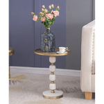 JESICCA MARBLE AND ALUMINUIM HAND MADE SIDE TABLE - Furniture > Living Room > Side Tables