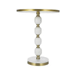 JESICCA MARBLE AND ALUMINUIM HAND MADE SIDE TABLE - Furniture > Living Room > Side Tables