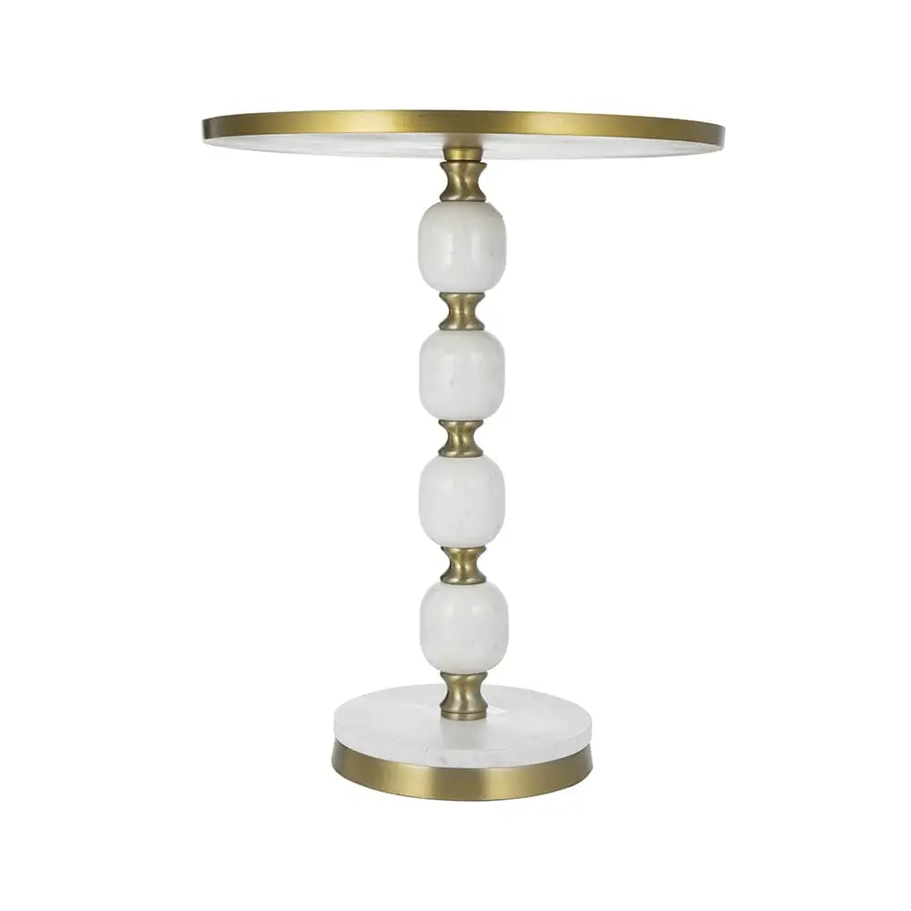 JESICCA MARBLE AND ALUMINUIM HAND MADE SIDE TABLE - Furniture > Living Room > Side Tables