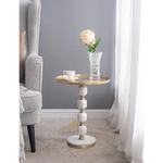JESICCA MARBLE AND ALUMINUIM HAND MADE SIDE TABLE - Furniture > Living Room > Side Tables
