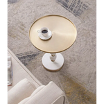 JESICCA MARBLE AND ALUMINUIM HAND MADE SIDE TABLE - Furniture > Living Room > Side Tables