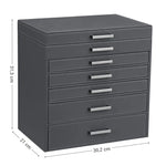 Jewellery Grey Box 6 Layers 5 Drawers - Home & Garden > Bathroom Accessories