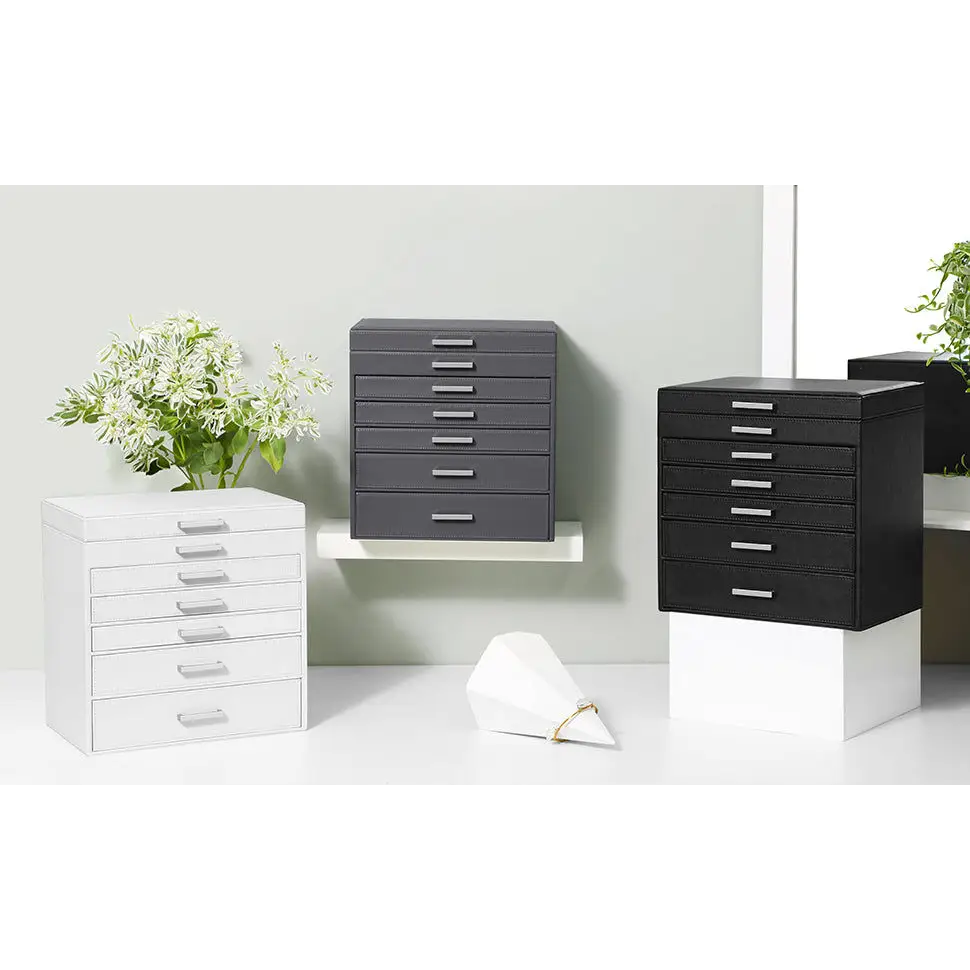 Jewellery Grey Box 6 Layers 5 Drawers - Home & Garden > Bathroom Accessories