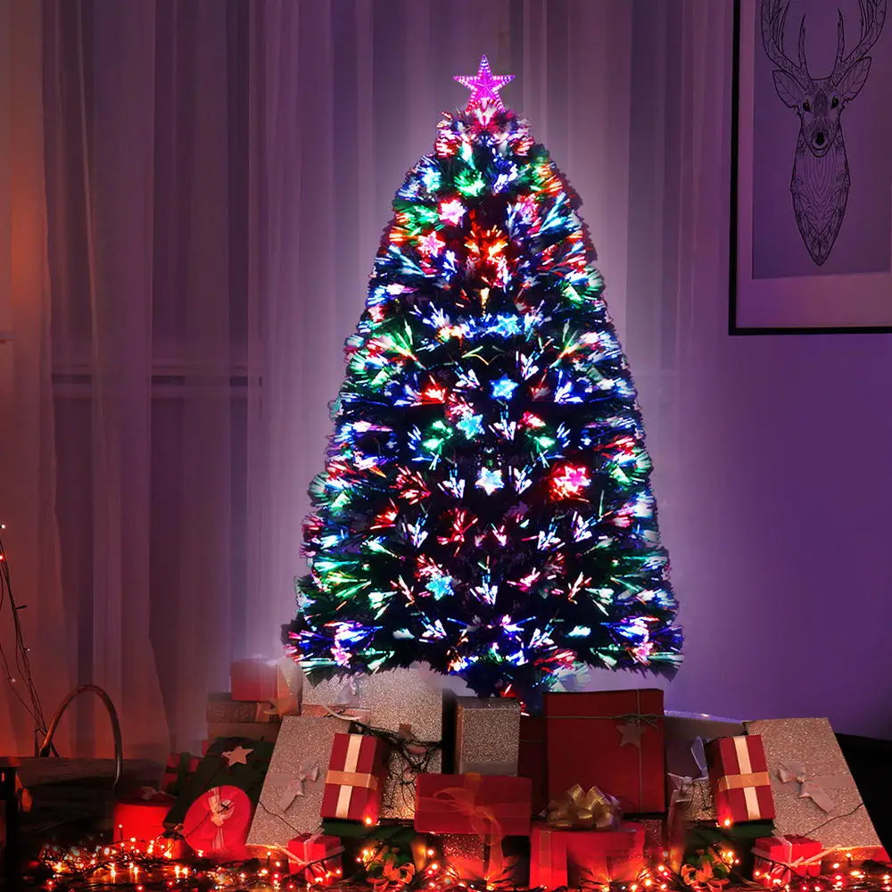 Jingle Jollys 1.2m Christmas Tree Optic Fibre LED Xmas tree Multi Colour - Occasions > Christmas > Christmas Trees