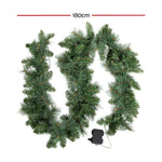 Jingle Jollys 1.8m Christmas Garland with LED lights Party Xmas Decorations - Occasions > Christmas > Christmas Wreaths